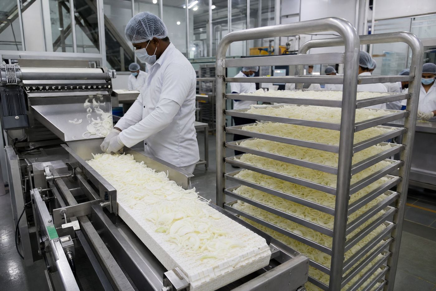 Verified dehydrated onion processing plant in Gujarat supplying international buyers