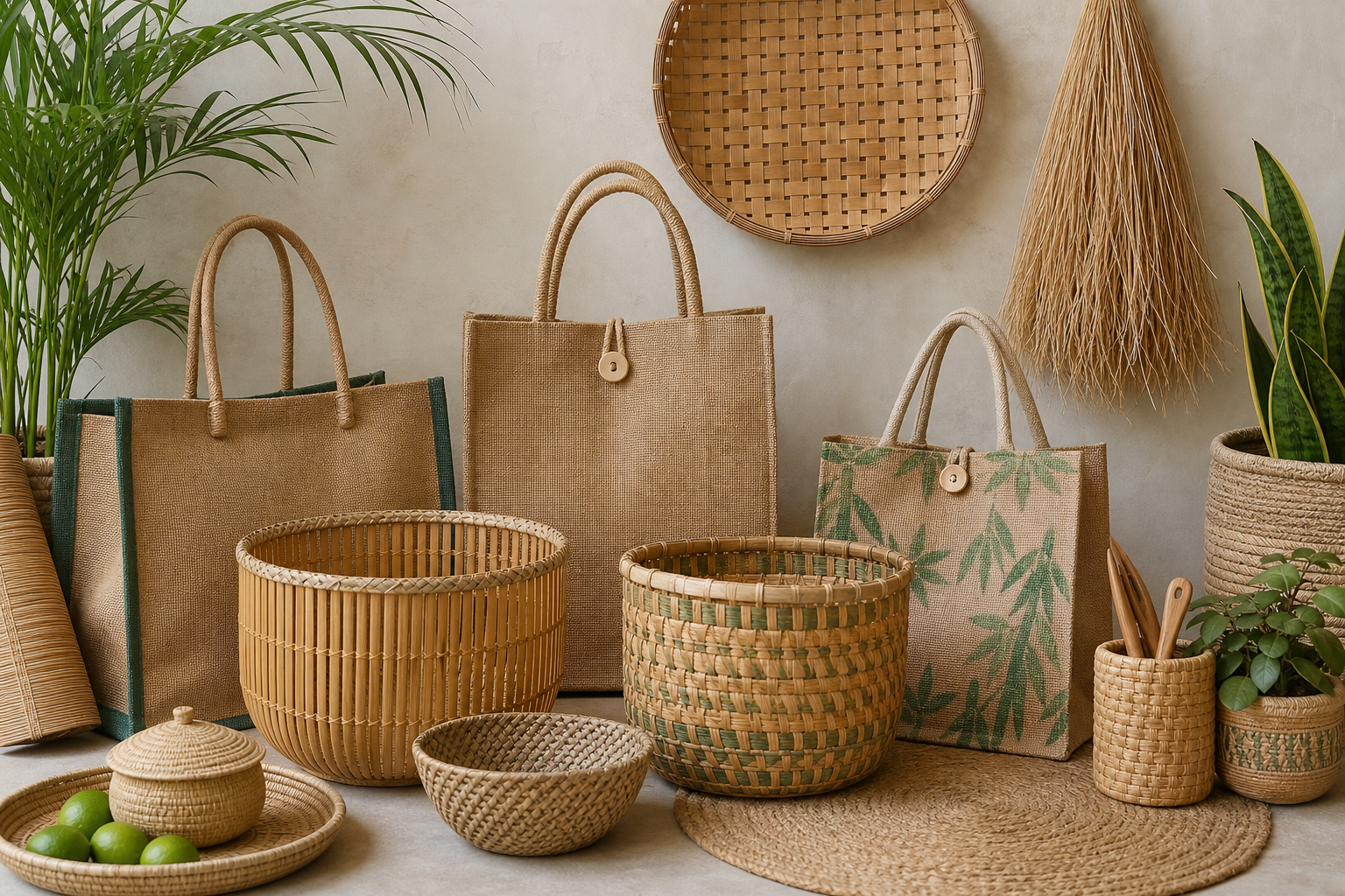 Sustainable jute and bamboo handicraft exports