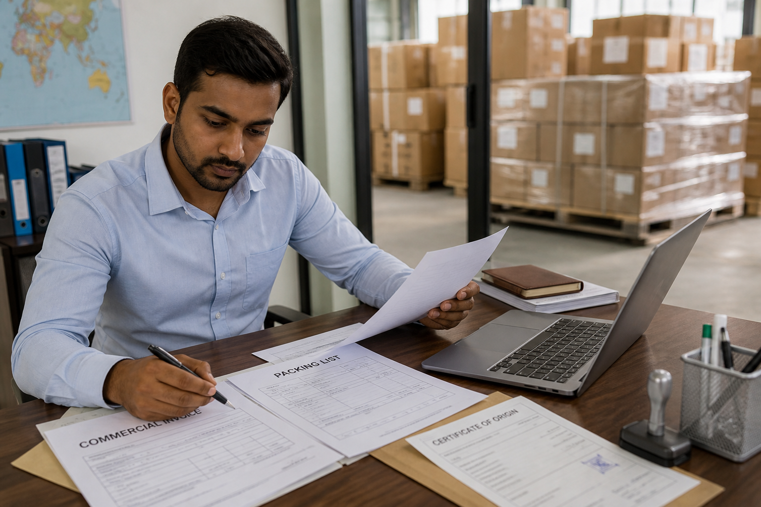 Export documentation review for private-label commercial invoice, packing list, and certificates in India