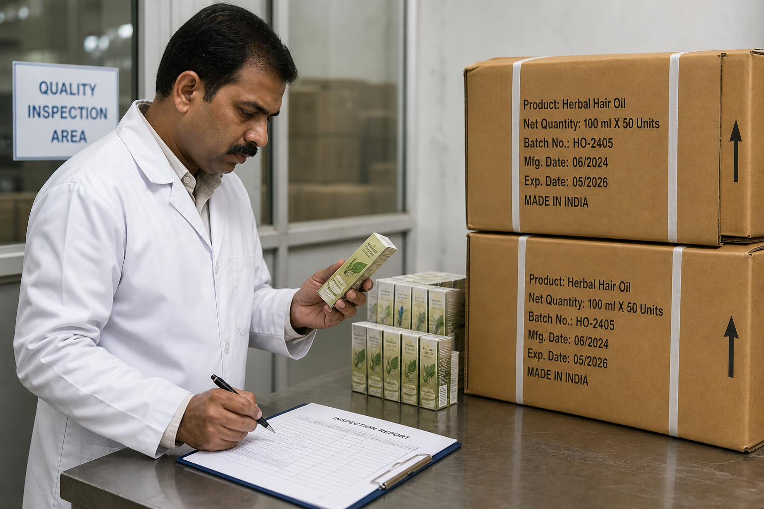 Pre-shipment quality inspection of export goods from an Indian manufacturer