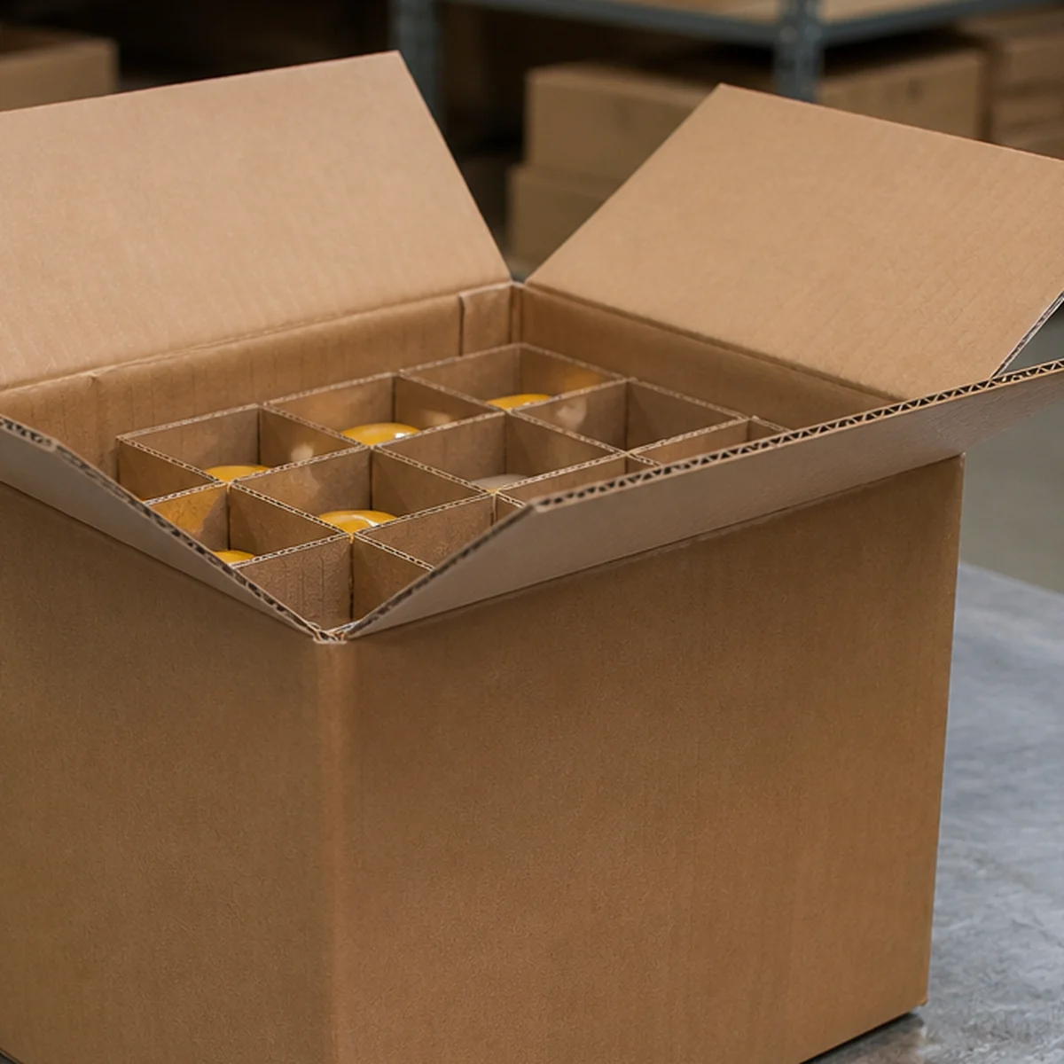Altus Exports shipping carton with inner gift boxes of Jaipur Blue Pottery yellow jaal coaster sets from India