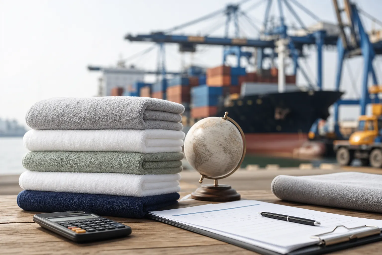 Indian terry towels prepared with trade documents for international sourcing
