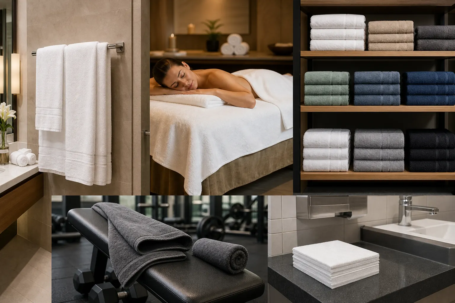 Terry towels used across hotel, spa, gym, retail, and institutional settings